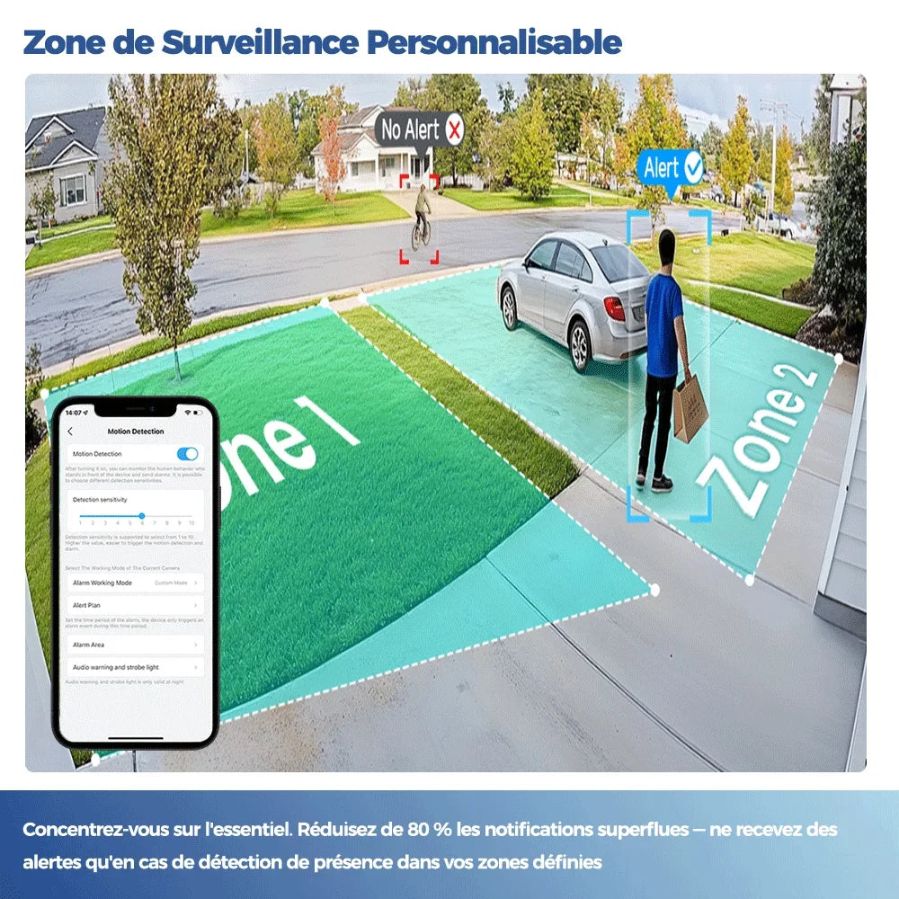 Caméra Solaire Extérieure Wi-Fi 4MP avec Vision Nocturne